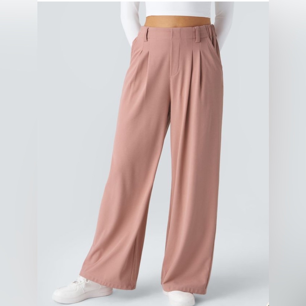 NWT Halara Flex™ High Waisted Pocket Wide Leg Waffle Work Pants